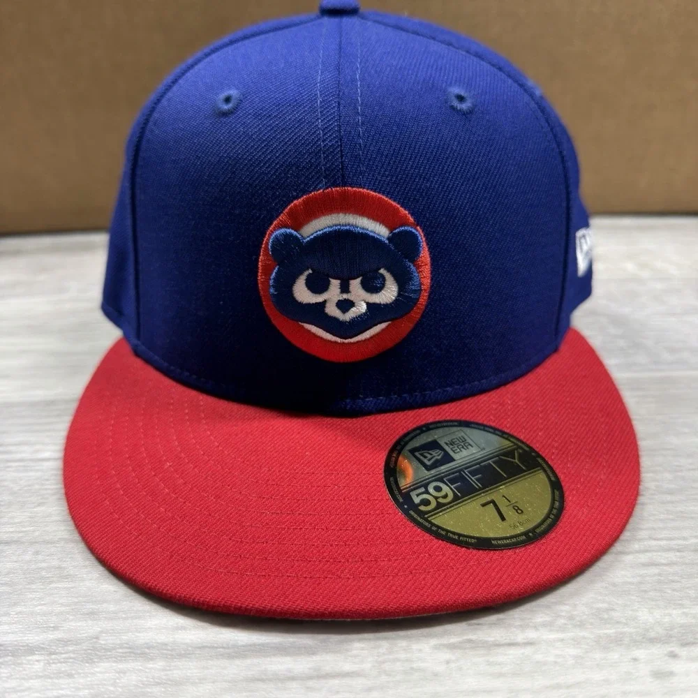 Chicago Cubs New Era‎ Cooperstown Collection Wool 59FIFTY Fitted Hat Size 7 1/8